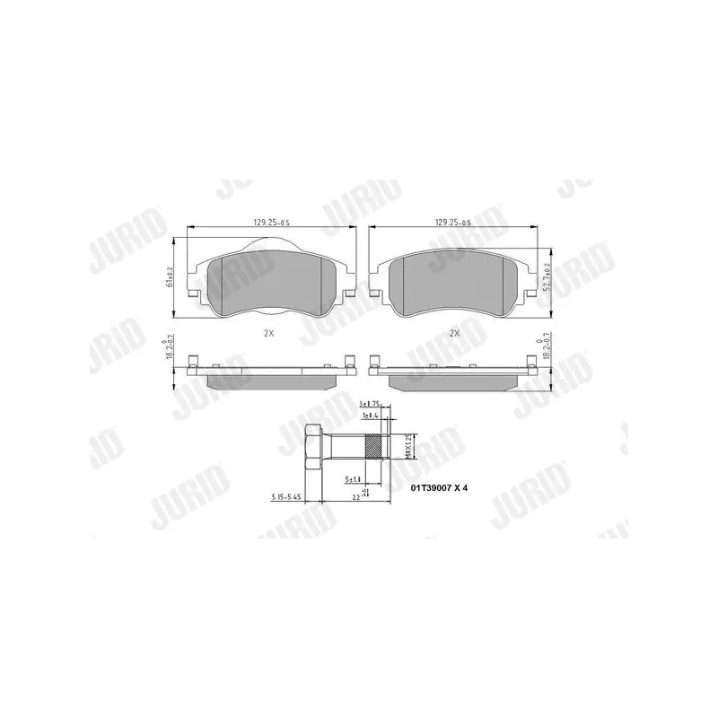 JURID 573399J Juego de pastillas de freno
