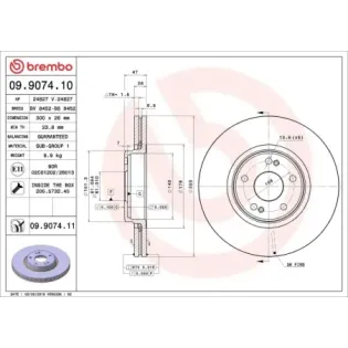 BREMBO 09.9074.10 Disco de freno (Unidad)