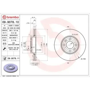 BREMBO 09.9078.10 Disco de freno (Unidad)