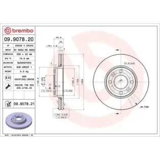 BREMBO 09.9078.20 Disco de freno (Unidad)