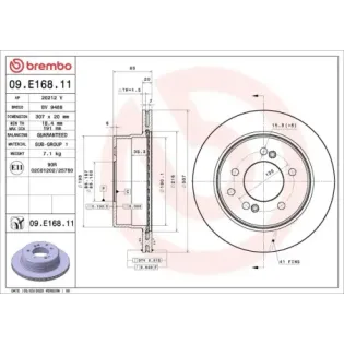 BREMBO 09.E168.11 Disco de freno (Unidad)