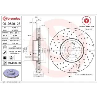 BREMBO 09.D529.23 Disco de freno (Unidad)
