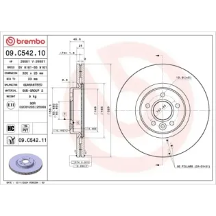 BREMBO 09.C542.11 Disco de freno (Unidad)