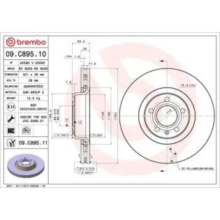 BREMBO 09.C895.11 Disco de freno (Unidad)