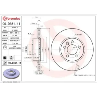 BREMBO 09.D351.11 Disco de freno (Unidad)