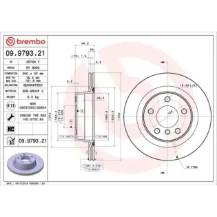 BREMBO 09.9793.21 Disco de freno (Unidad)