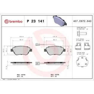 BREMBO P23141 Juego de pastillas de freno