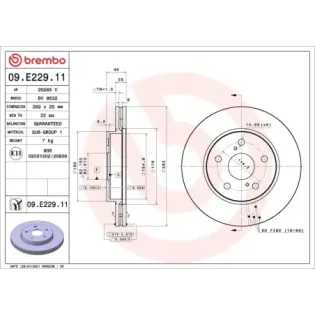 BREMBO 09.E229.11 Disco de freno (Unidad)