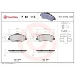 BREMBO P61113 Juego de pastillas de freno