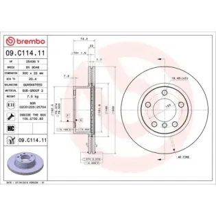 BREMBO 09.C114.11 Disco de freno (Unidad)