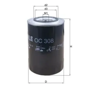 MAHLE OC308 Filtro de aceite