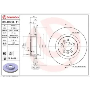 BREMBO 09.B858.11 Disco de freno (Unidad)