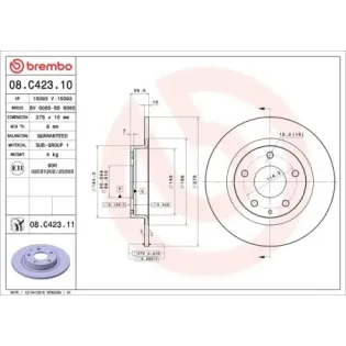 BREMBO 08.C423.11 Disco de freno (Unidad)