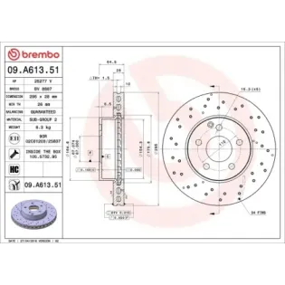BREMBO 09.A613.51 Disco de freno (Unidad)