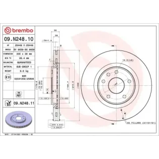 BREMBO 09.N248.11 Disco de freno (Unidad)