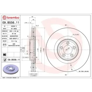 BREMBO 09.B556.11 Disco de freno (Unidad)