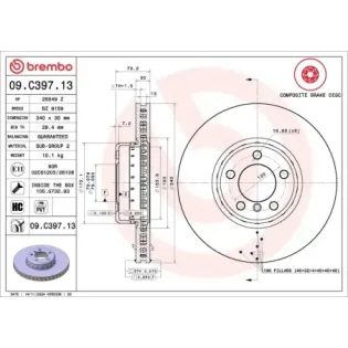 BREMBO 09.C397.13 Disco de freno (Unidad)