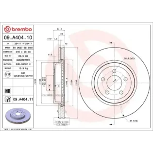 BREMBO 09.A404.10 Disco de freno (Unidad)