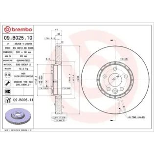 BREMBO 09.B025.10 Disco de freno (Unidad)