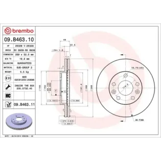 BREMBO 09.B463.10 Disco de freno (Unidad)