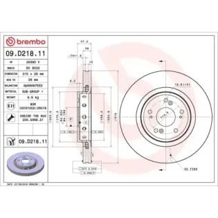 BREMBO 09.D218.11 Disco de freno (Unidad)