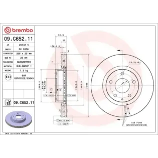 BREMBO 09.C652.11 Disco de freno (Unidad)