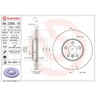 BREMBO 09.C350.11 Disco de freno (Unidad)