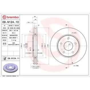 BREMBO 09.N124.10 Disco de freno (Unidad)