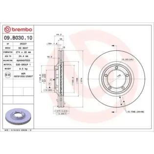 BREMBO 09.B030.10 Disco de freno (Unidad)