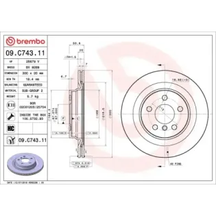BREMBO 09.C743.11 Disco de freno (Unidad)