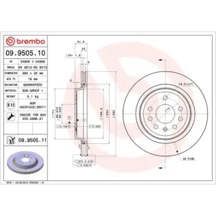 BREMBO 09.9505.10 Disco de freno (Unidad)