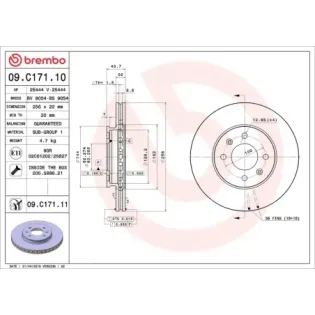 BREMBO 09.C171.10 Disco de freno (Unidad)