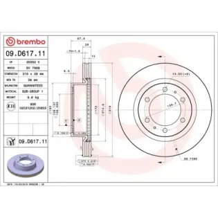 BREMBO 09.D617.11 Disco de freno (Unidad)