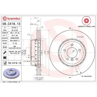 BREMBO 09.C419.13 Disco de freno (Unidad)