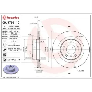 BREMBO 09.9793.10 Disco de freno (Unidad)