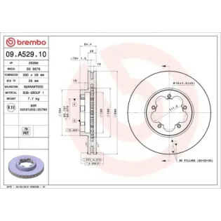 BREMBO 09.A529.10 Disco de freno (Unidad)