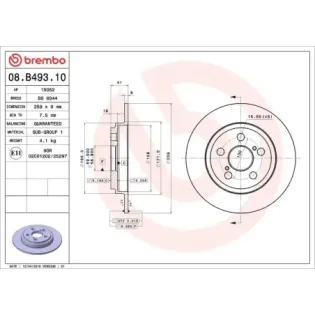 BREMBO 08.B493.10 Disco de freno (Unidad)