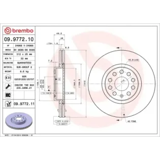 BREMBO 09.9772.10 Disco de freno (Unidad)