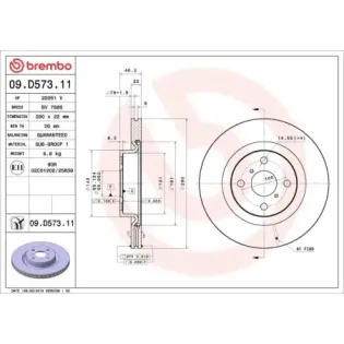 BREMBO 09.D573.11 Disco de freno (Unidad)