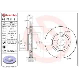 BREMBO 09.D724.11 Disco de freno (Unidad)