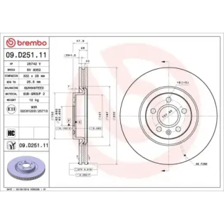 BREMBO 09.D251.11 Disco de freno (Unidad)