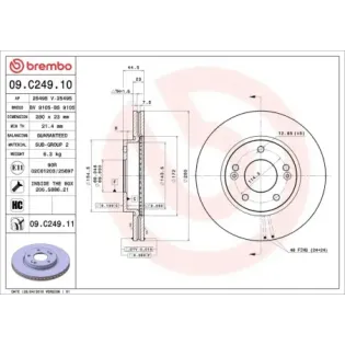BREMBO 09.C249.11 Disco de freno (Unidad)