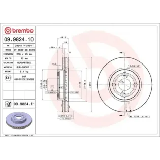 BREMBO 09.9824.10 Disco de freno (Unidad)