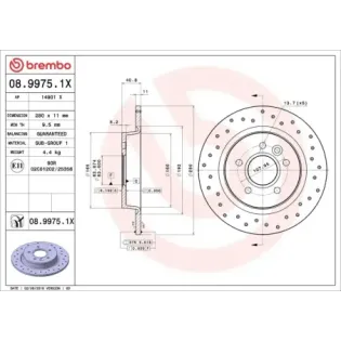 BREMBO 08.9975.1X Disco de freno (Unidad)