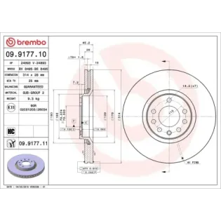 BREMBO 09.9177.10 Disco de freno (Unidad)