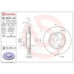 BREMBO 09.9574.40 Disco de freno (Unidad)