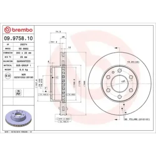 BREMBO 09.9758.10 Disco de freno (Unidad)