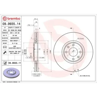 BREMBO 09.9935.14 Disco de freno (Unidad)