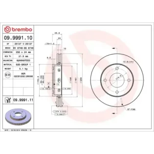 BREMBO 09.9991.10 Disco de freno (Unidad)