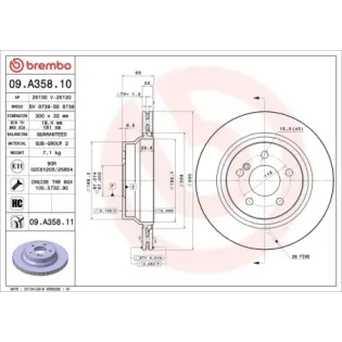 BREMBO 09.A358.10 Disco de freno (Unidad)